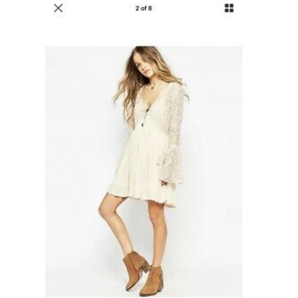 Free People Lace Dress - Bell Sleeves - Picture 4 of 12